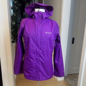 Columbia Omni-Tech Waterproof Hooded Jacket Women’s M Purple